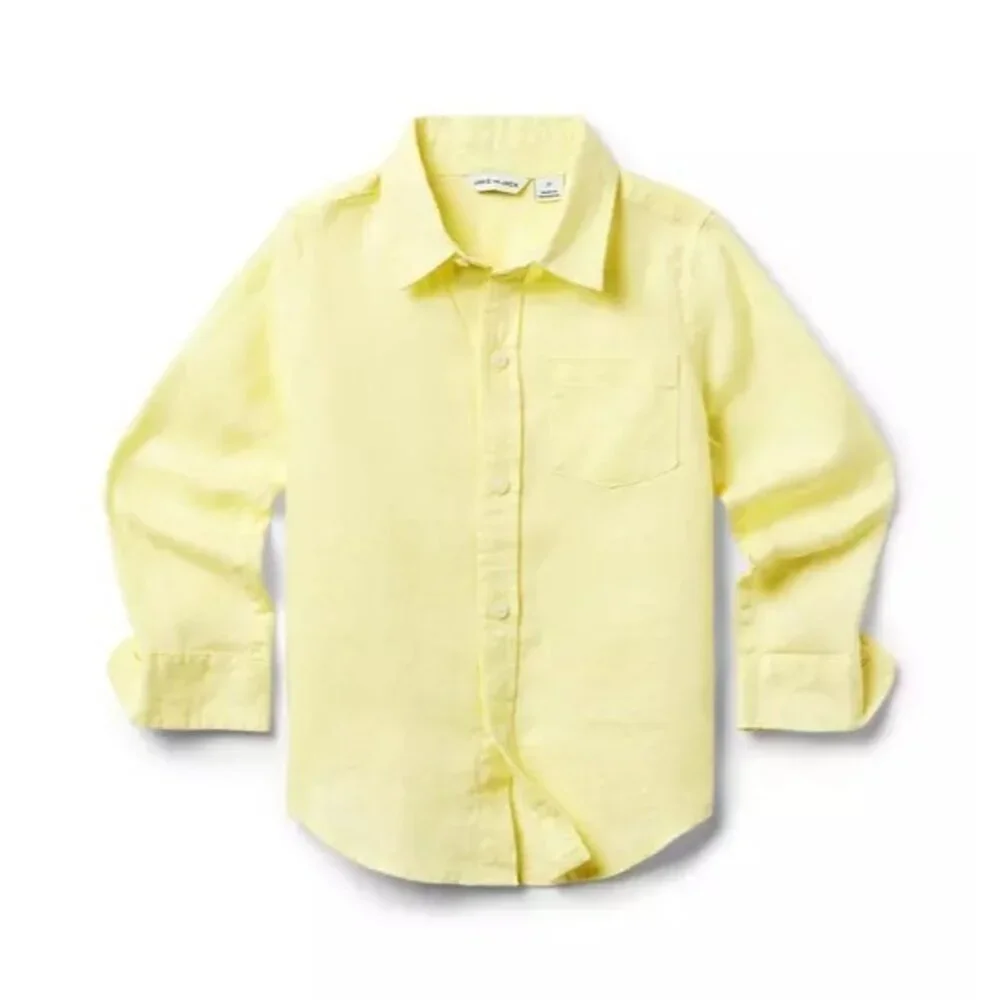 NWT JANIE & JACK The 100% Linen Shirt Size 12/18 Months